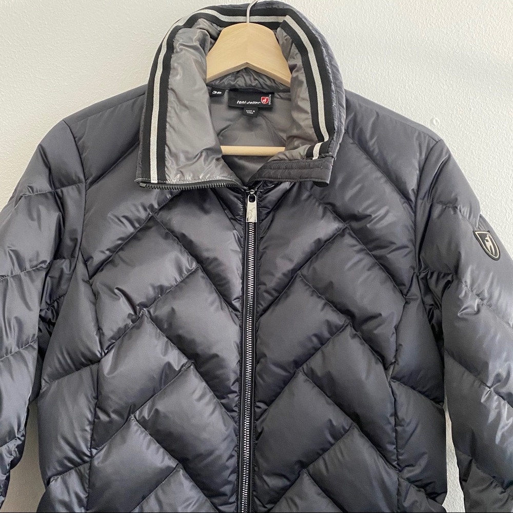 Toni Sailer Nell Down Ski Jacket in Charcoal Luxury Puffer Skiing Coat